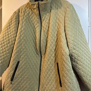 JM Collection Quilted Light Green Jacket